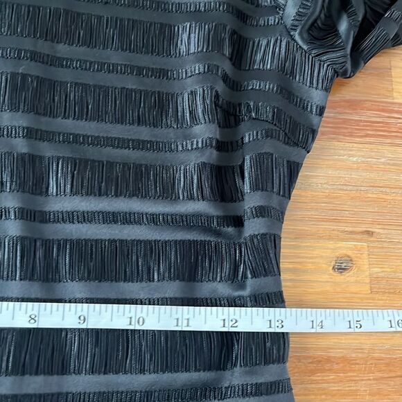 Gestuz Size 38, XS  Smocking Mini Satin Black Dress Long Sleeves NWOT - Picture 9 of 12